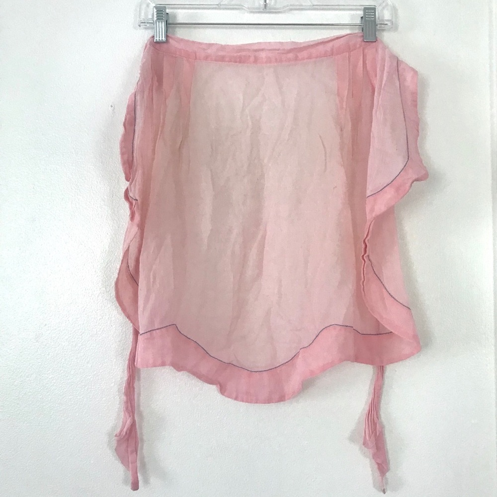 Vintage 1950’s pastel pink sheer cotton apron
